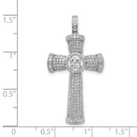 14k White Gold Diamond Cross Pendant-PM5122-100-WA