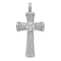 14k White Gold Diamond Cross Pendant-PM5122-100-WA