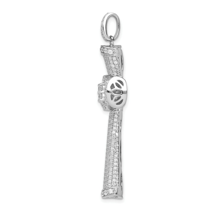 14k White Gold Diamond Cross Pendant-PM5122-175-WA