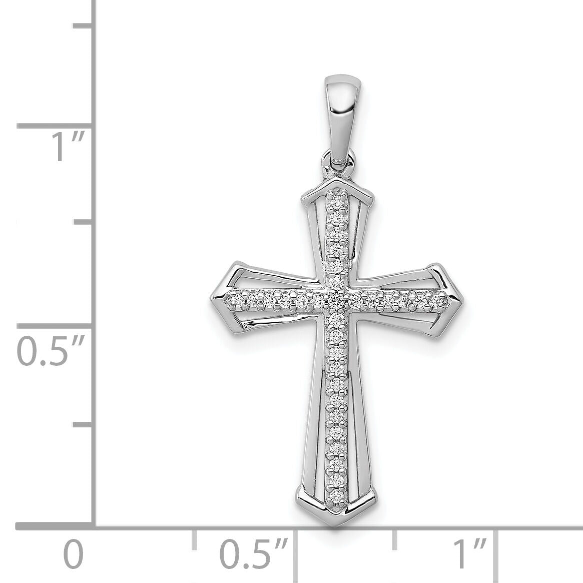 14k White Gold 1/8ct. Diamond Passion Cross Pendant-PM5123-013-WA