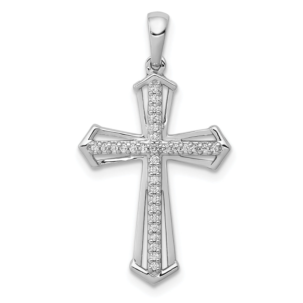 14k White Gold 1/8ct. Diamond Passion Cross Pendant-PM5123-013-WA