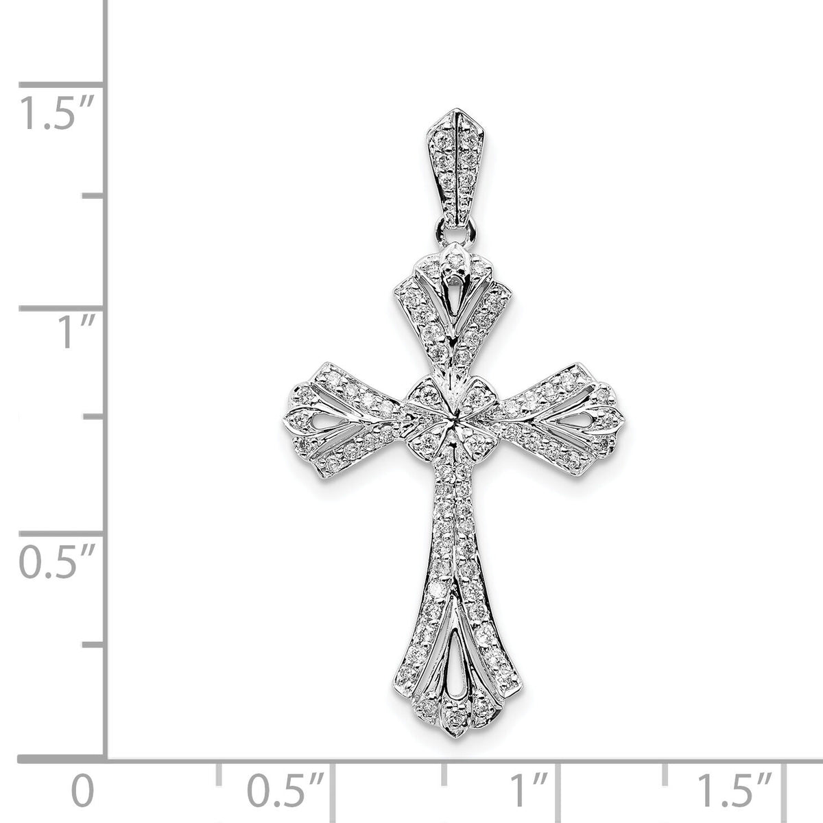 14k White Gold 1/3ct. Diamond Fancy Cross Pendant-PM5124-033-WA