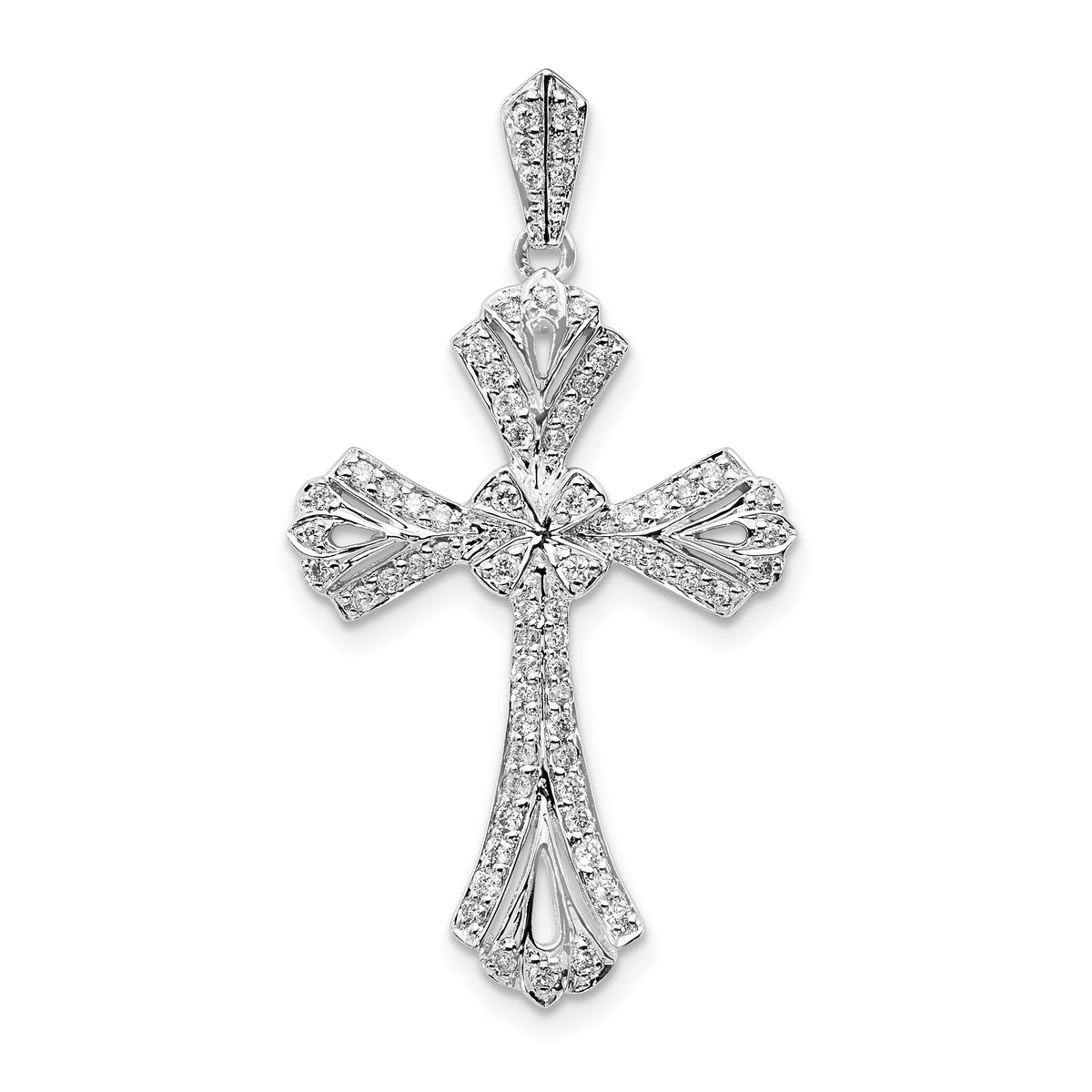 14k White Gold 1/3ct. Diamond Fancy Cross Pendant-PM5124-033-WA