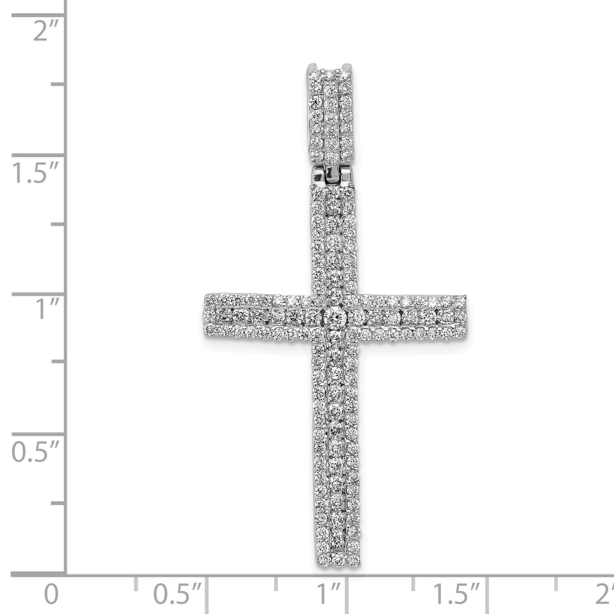 14k White Gold 1 1/10ct. Diamond Latin Cross Pendant-PM5126-110-WA