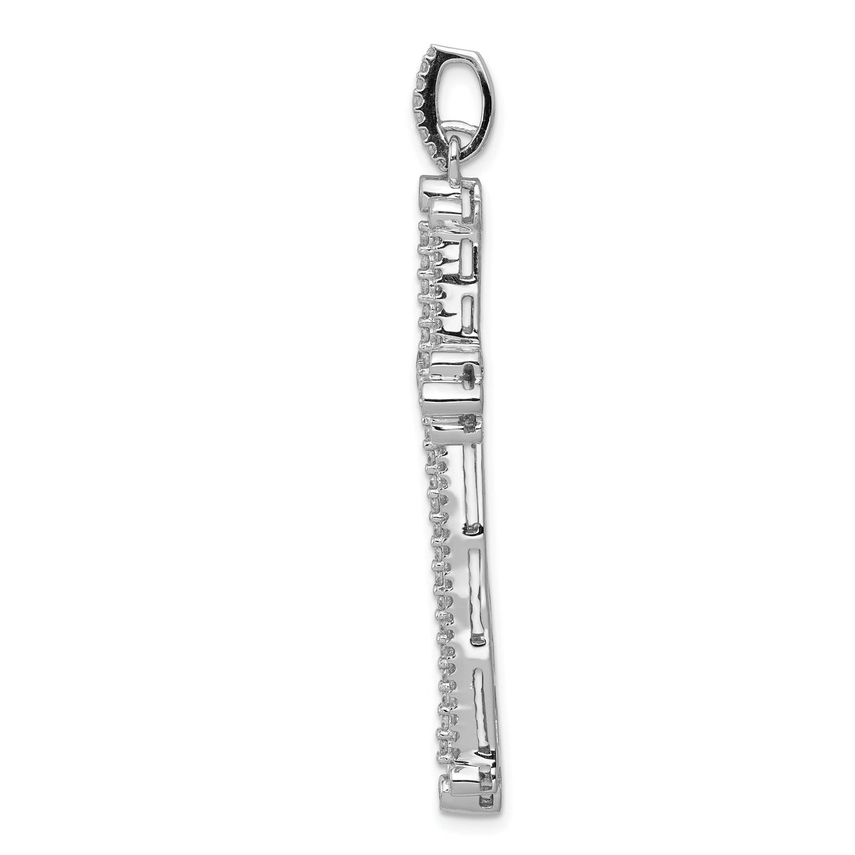 14k White Gold 1ct. Diamond Budded Cross Pendant-PM5127-100-WA