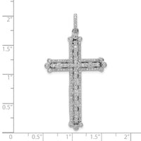 14k White Gold 1ct. Diamond Budded Cross Pendant-PM5127-100-WA