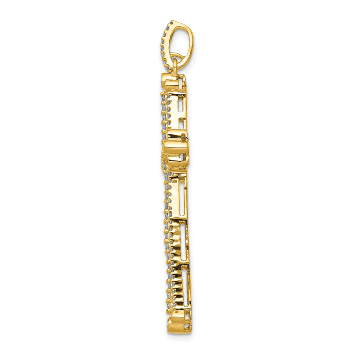 14k Diamond Budded Cross Pendant-PM5127-100-YA