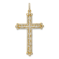 14k Diamond Budded Cross Pendant-PM5127-100-YA