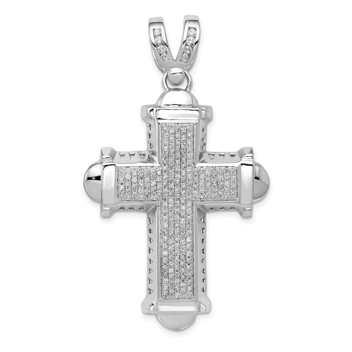 14k White Gold 7/8ct. Diamond Cross Pendant-PM5128-088-WA