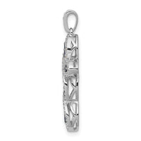 14k White Gold White and Blue Diamond Cross Pendant-PM5130-BD-020-WA