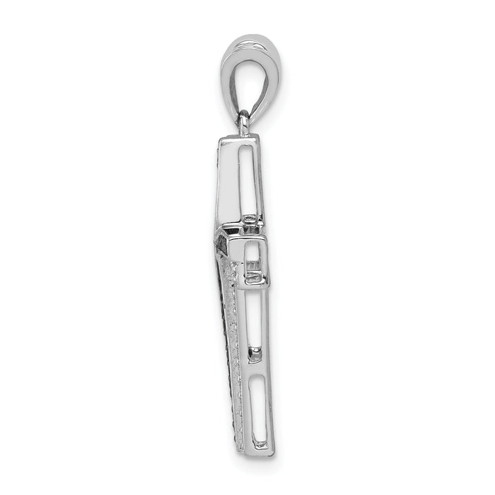 14k White Gold 1/5ct. Black and White Diamond Cross Pendant-PM5131-BK-020-WA