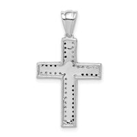 14k White Gold 1/5ct. Black and White Diamond Cross Pendant-PM5131-BK-020-WA