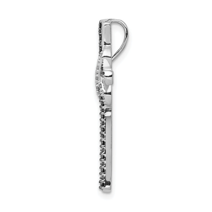 14k White Gold Black and White Diamond Infinity Cross Chain Slide-PM5132-BK-016-WA