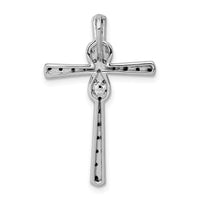 14k White Gold Black and White Diamond Infinity Cross Chain Slide-PM5132-BK-016-WA