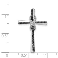 14k White Gold Black and White Diamond Infinity Cross Chain Slide-PM5132-BK-016-WA