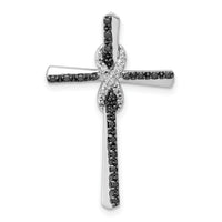 14k White Gold Black and White Diamond Infinity Cross Chain Slide-PM5132-BK-016-WA
