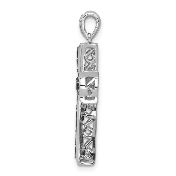 14k White Gold 5/8ct. Black Diamond Cross Pendant-PM5133-BK-062-WA