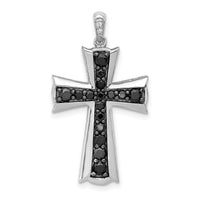 14k White Gold 5/8ct. Black Diamond Cross Pendant-PM5133-BK-062-WA