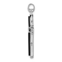 14k White Gold 1/3ct. Diamond and Onyx Cross Pendant-PM5134-OX-033-WA