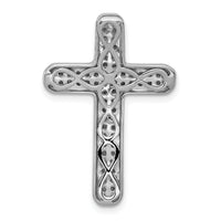 14k White Gold 1/2ct. Diamond Latin Cross Chain Slide-PM5135-050-WA