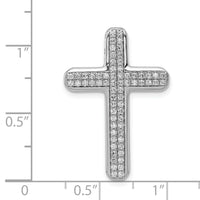 14k White Gold 1/2ct. Diamond Latin Cross Chain Slide-PM5135-050-WA
