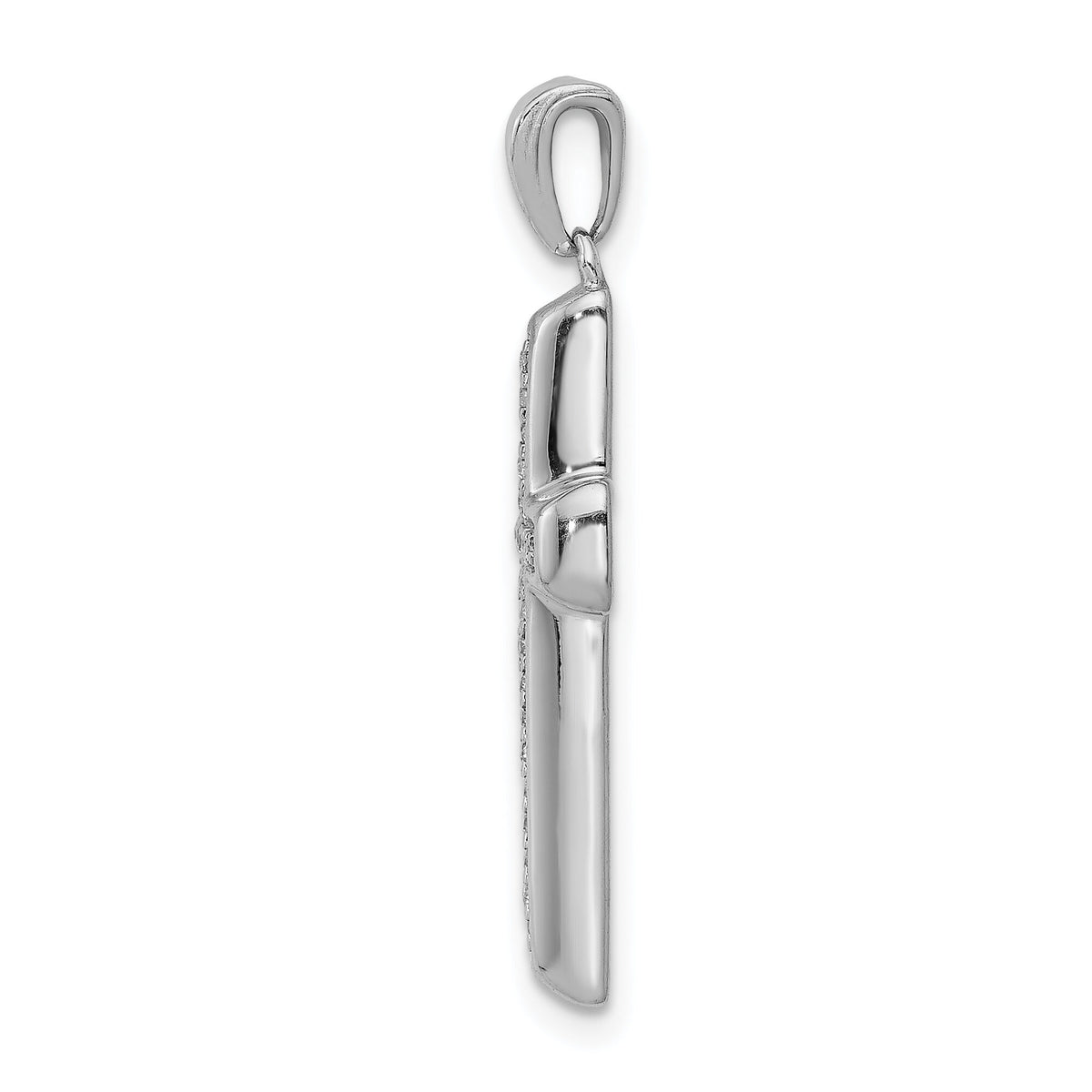 14k White Gold Large 1/10ct. Diamond Cross Pendant-PM5139-010-WA