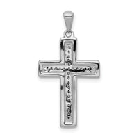 14k White Gold Large 1/10ct. Diamond Cross Pendant-PM5139-010-WA