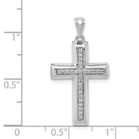 14k White Gold Large 1/10ct. Diamond Cross Pendant-PM5139-010-WA