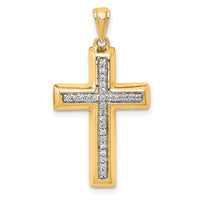 14k Large 1/10ct. Diamond Cross Pendant-PM5139-010-YA