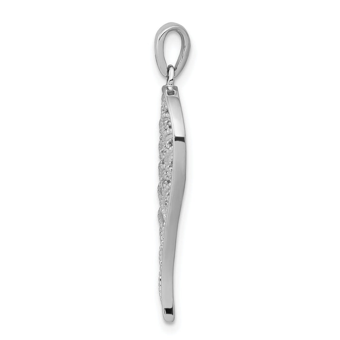 14k White Gold Diamond Open-work Wing Pendant-PM5144-005-WA