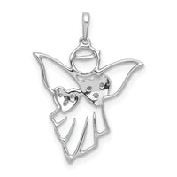 14k White Gold Diamond Angel Pendant-PM5145-003-WA