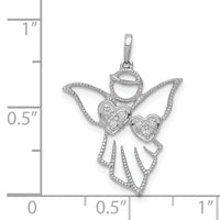14k White Gold Diamond Angel Pendant-PM5145-003-WA