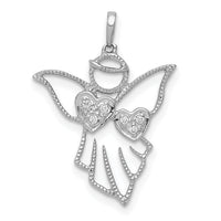 14k White Gold Diamond Angel Pendant-PM5145-003-WA