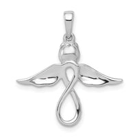 14k White Gold Diamond Infinity Angel Pendant-PM5146-006-WA