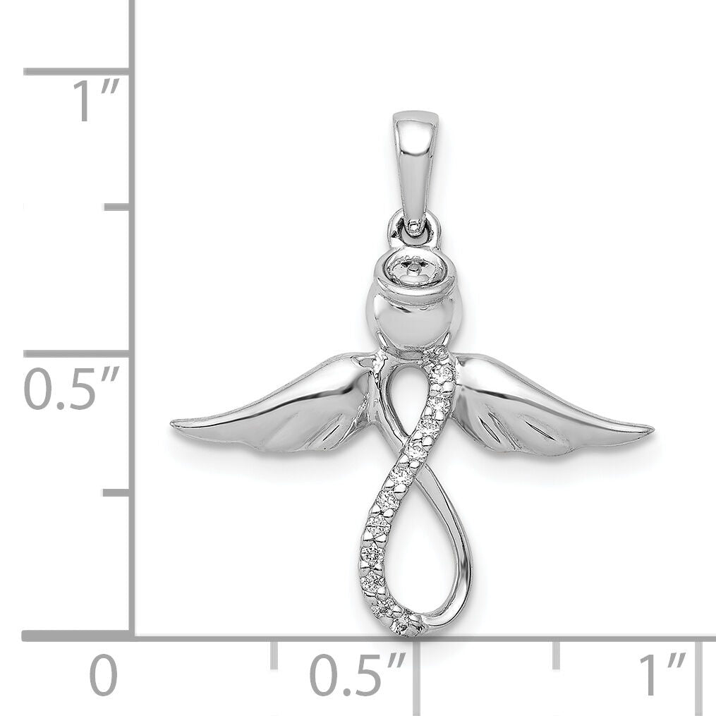 14k White Gold Diamond Infinity Angel Pendant-PM5146-006-WA