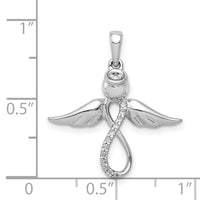 14k White Gold Diamond Infinity Angel Pendant-PM5146-006-WA