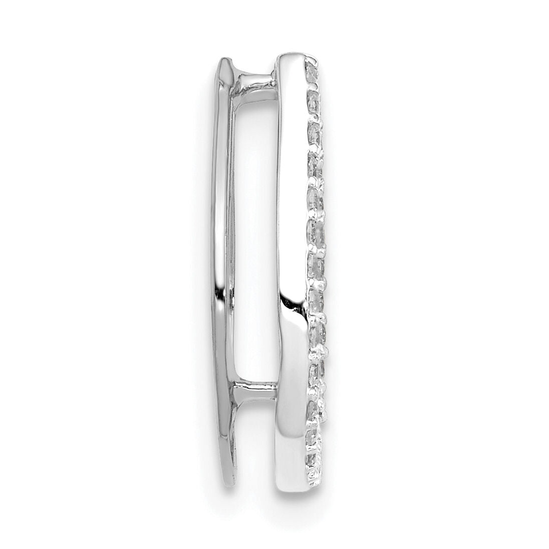 14k White Gold 1/6ct. Diamond Horseshoe Chain Slide-PM5147-016-WA