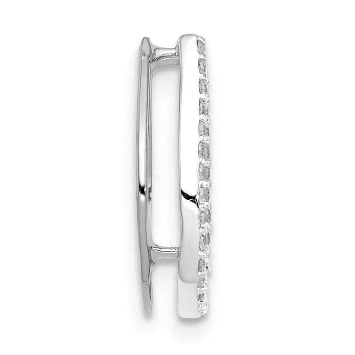 14k White Gold 1/6ct. Diamond Horseshoe Chain Slide-PM5147-016-WA