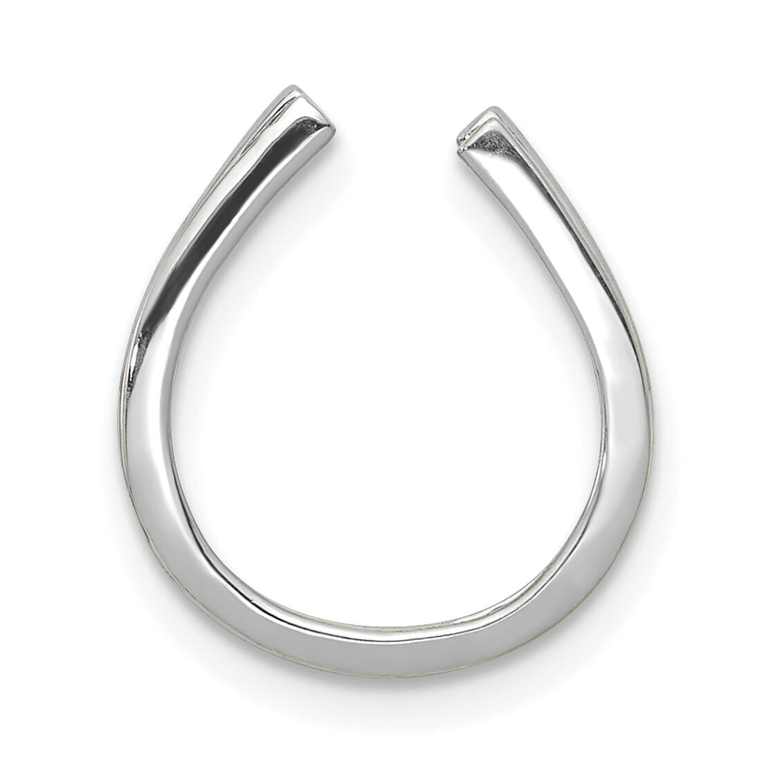 14k White Gold 1/6ct. Diamond Horseshoe Chain Slide-PM5147-016-WA