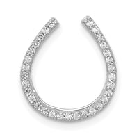 14k White Gold 1/6ct. Diamond Horseshoe Chain Slide-PM5147-016-WA
