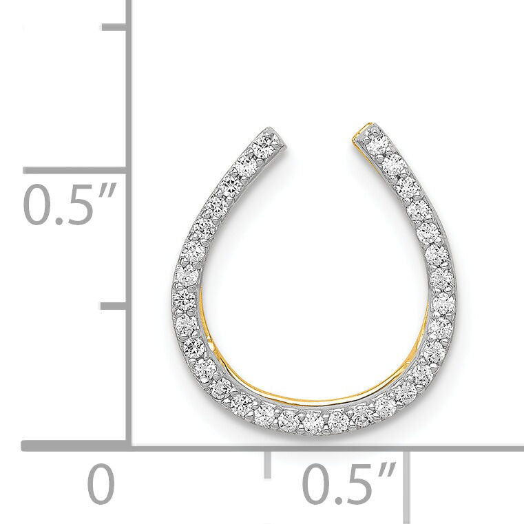 14k 1/6ct. Diamond Horseshoe Chain Slide-PM5147-016-YA