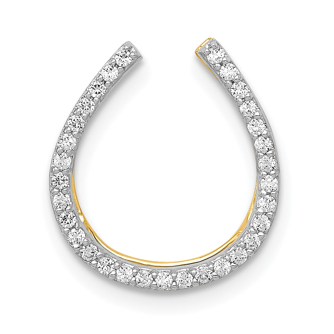 14k 1/6ct. Diamond Horseshoe Chain Slide-PM5147-016-YA