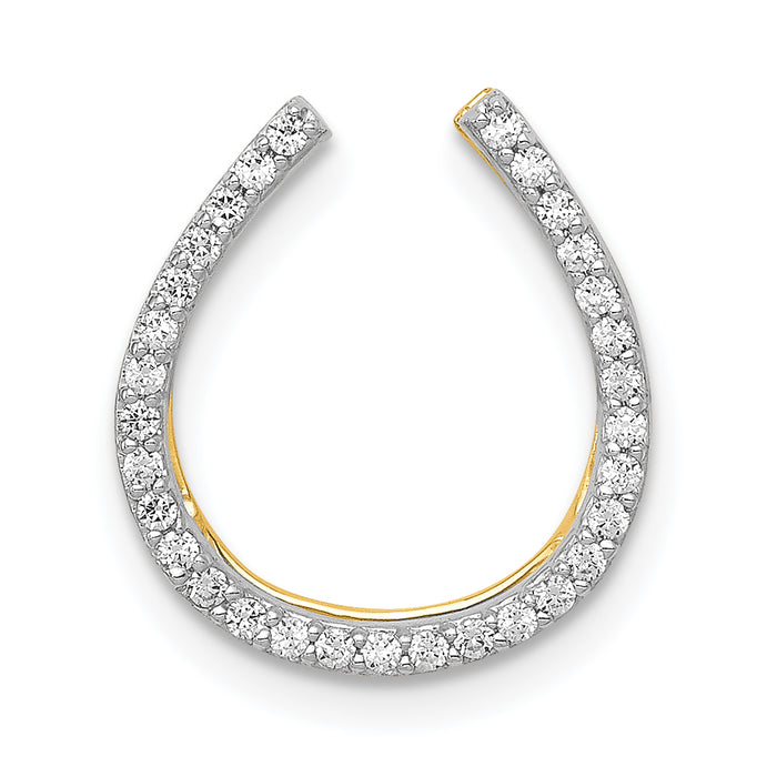 14k 1/6ct. Diamond Horseshoe Chain Slide-PM5147-016-YA