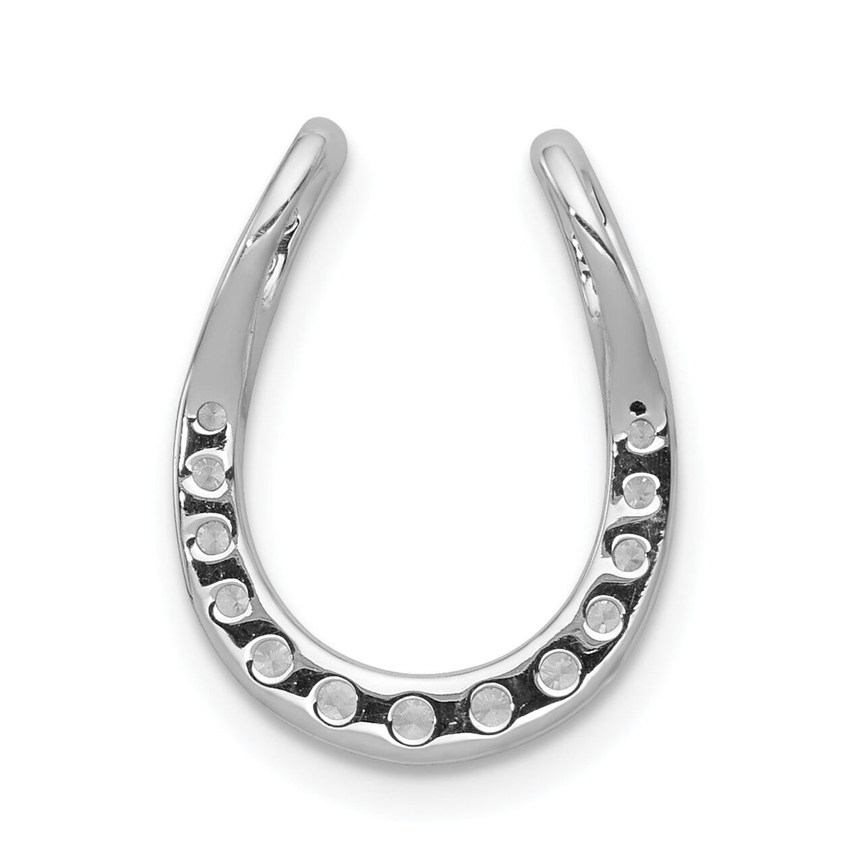 14k White Gold 1/4ct. Diamond Horseshoe Chain Slide-PM5148-025-WA