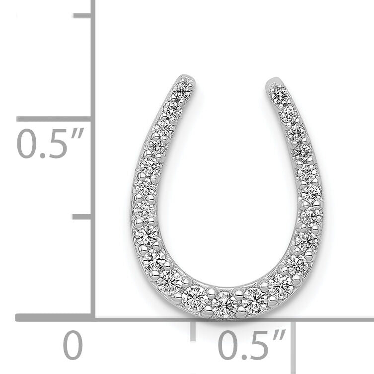 14k White Gold 1/4ct. Diamond Horseshoe Chain Slide-PM5148-025-WA