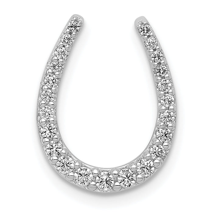 14k White Gold 1/4ct. Diamond Horseshoe Chain Slide-PM5148-025-WA