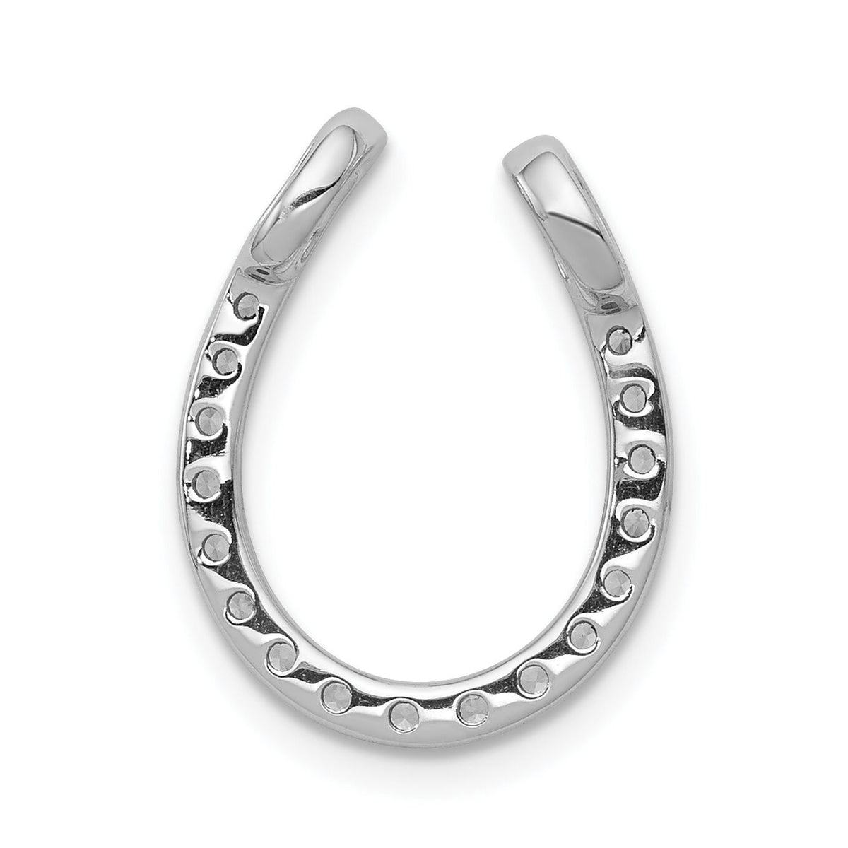 14k White Gold 1/3ct. Diamond Horseshoe Chain Slide-PM5149-033-WA