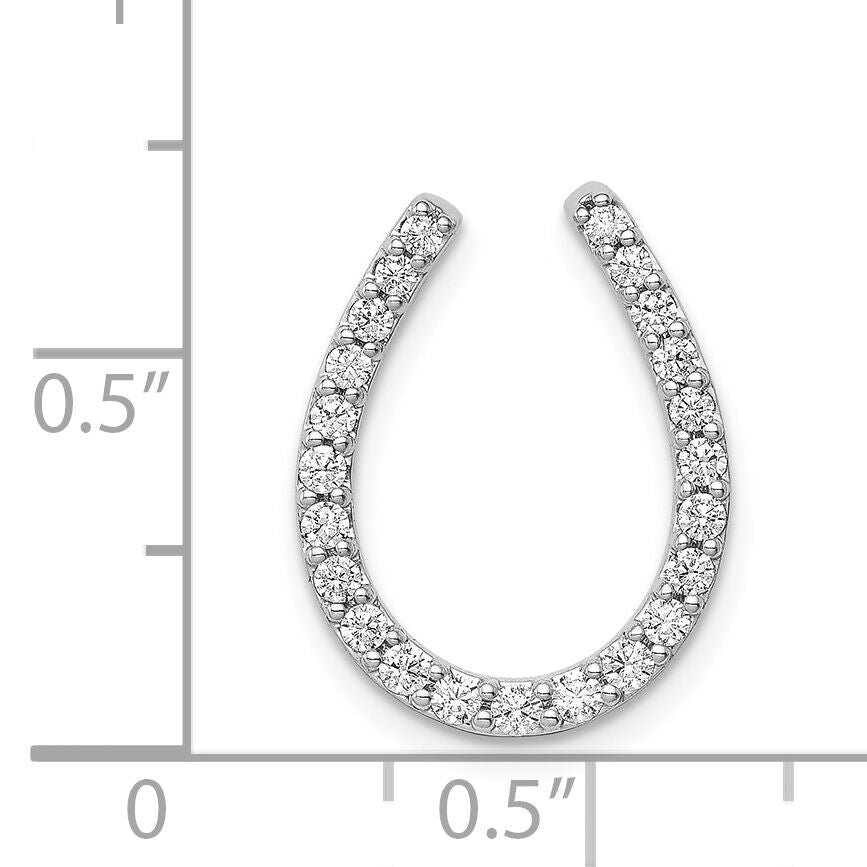 14k White Gold 1/3ct. Diamond Horseshoe Chain Slide-PM5149-033-WA