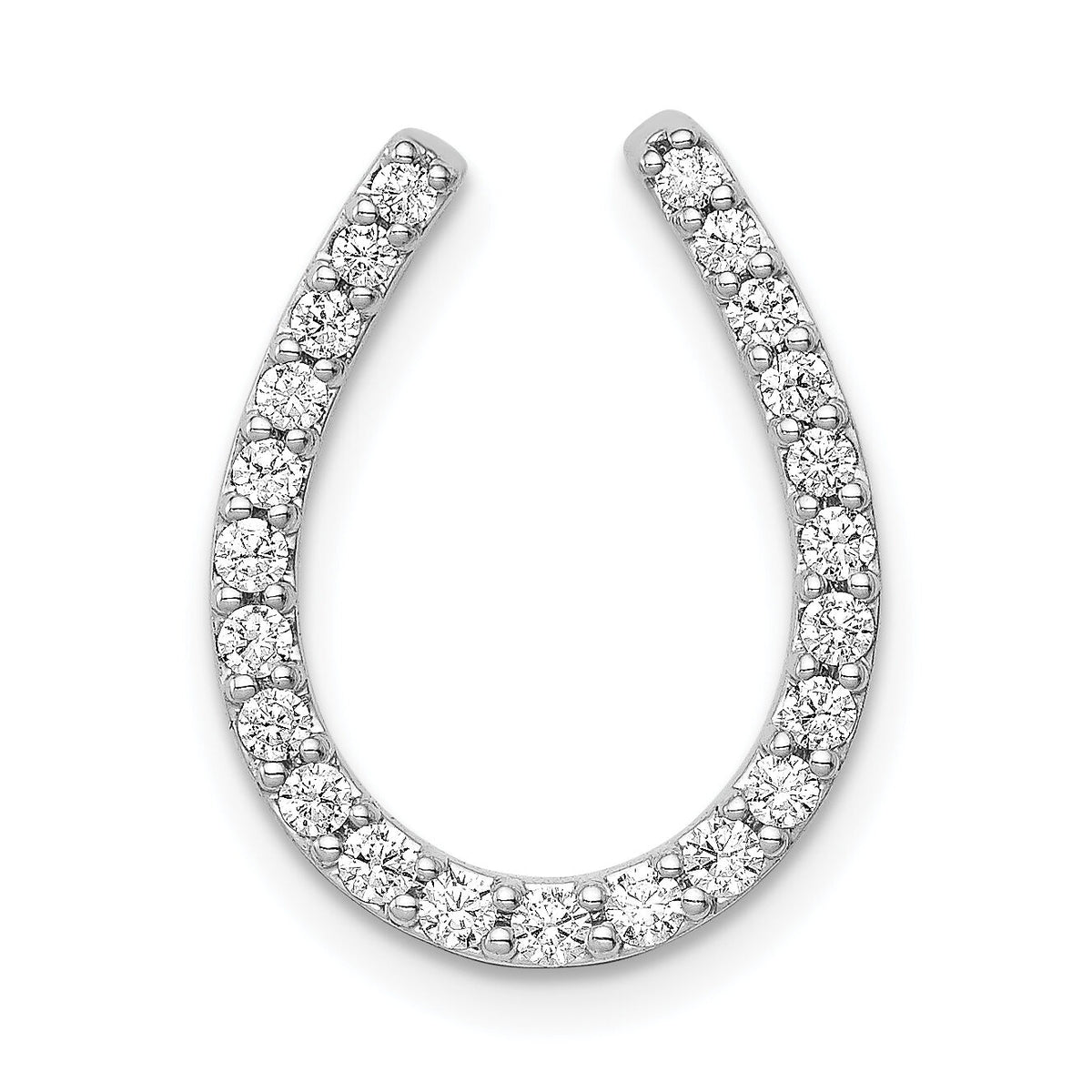 14k White Gold 1/3ct. Diamond Horseshoe Chain Slide-PM5149-033-WA