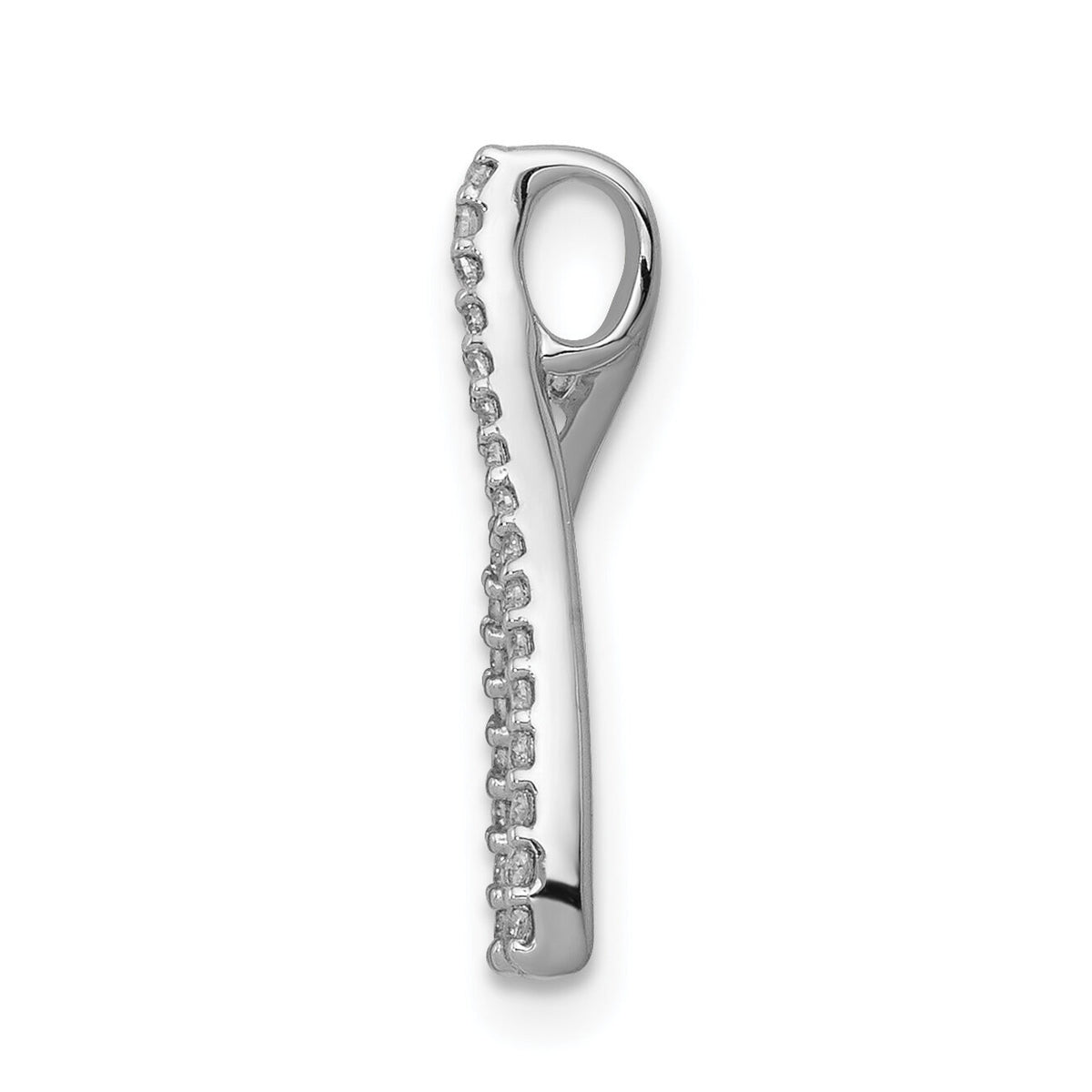 14k White Gold Diamond Wishbone Chain Slide-PM5150-013-WA